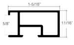 1-5/16 " wide traditional metal frame. The brushed metal texture gives this frame a wood-like grain. It is solid white-silver and has a metallic shine. The grain texture is highly visible in most light.